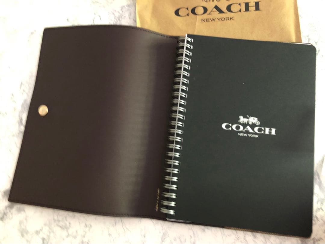 COACH　コーチ　ノートカバー ノートブック　チョーク新品