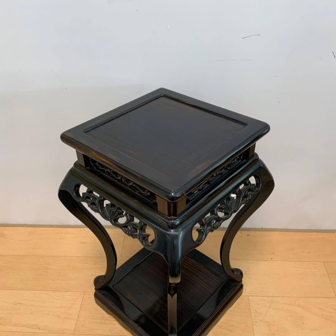 唐木家具　花台　高さ約46㌢
