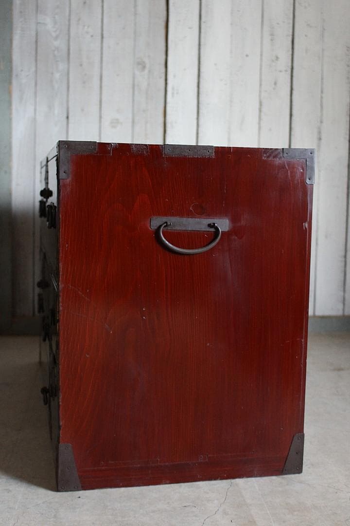綺麗な丸金具庄内箪笥　4杯　タンス　収納　古家具　古民家　時代家具