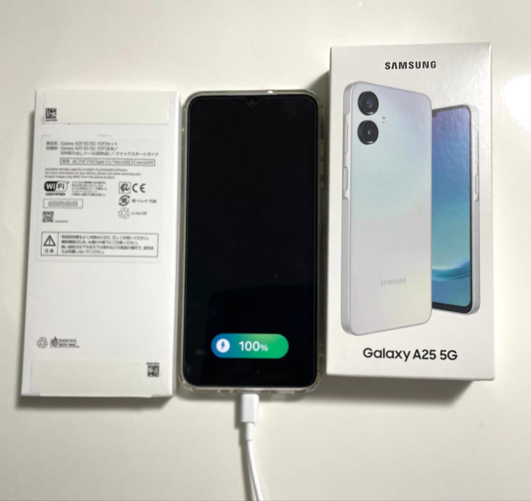Samsung Galaxy A25 5G 256GB ホワイトスマホケース付き
