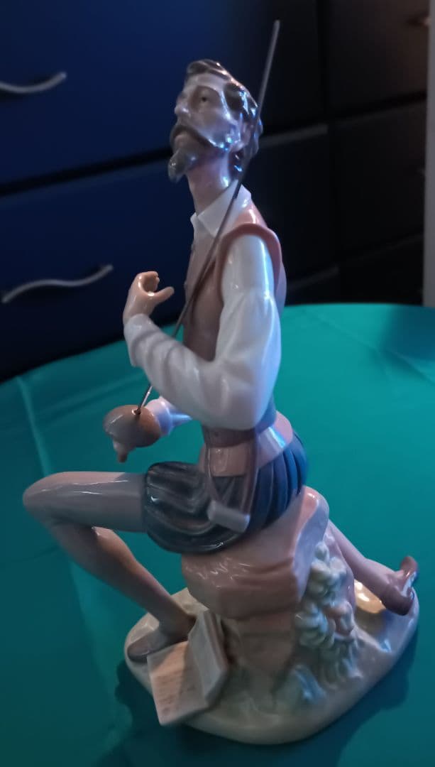 【リヤドロ】LLADRO　ドン・キホーテ　スペイン　磁器　ロゴ入りスタンドセット