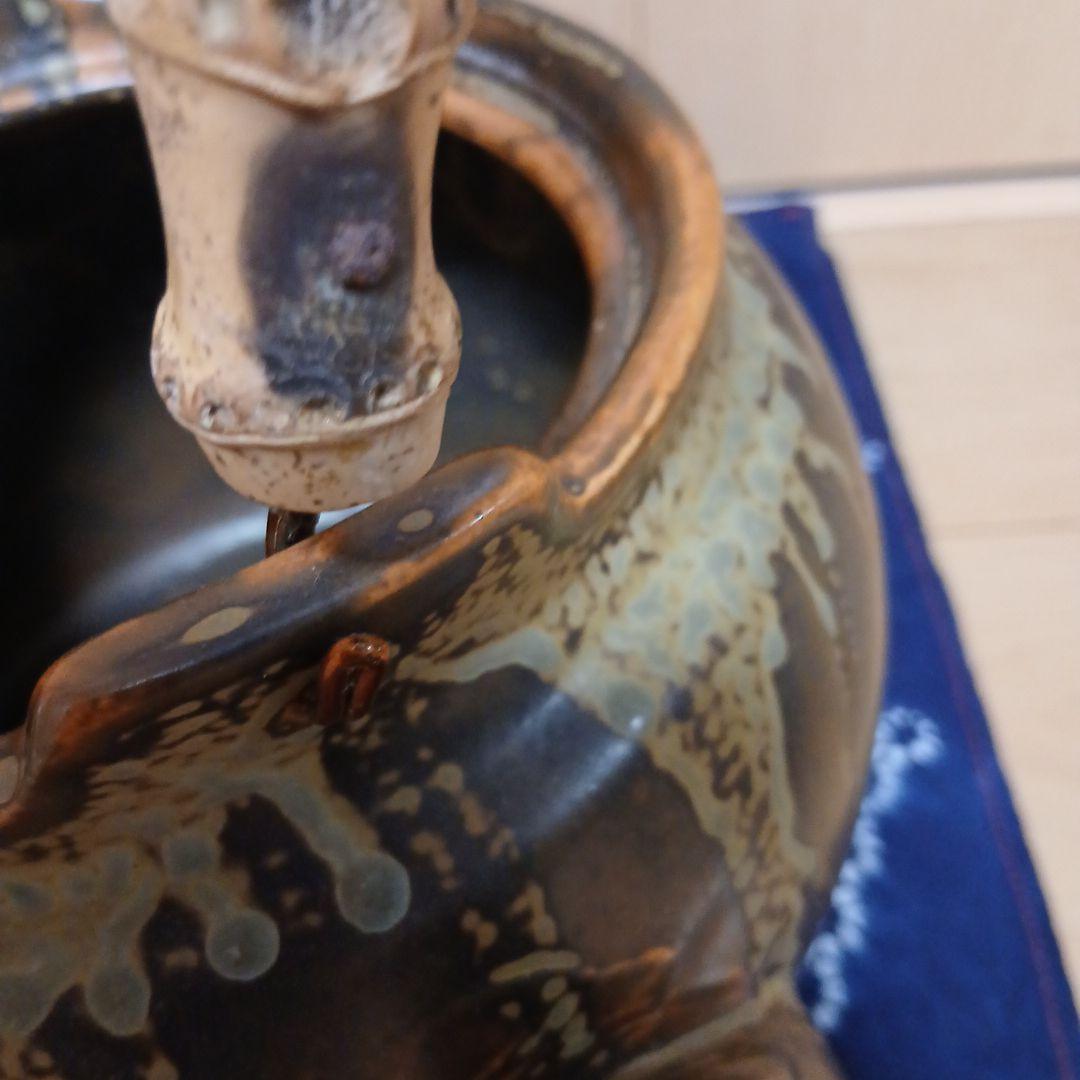 和風土瓶　特大　 竹のハンドル付き