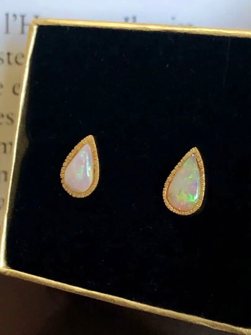 オパール　ドロップピアス