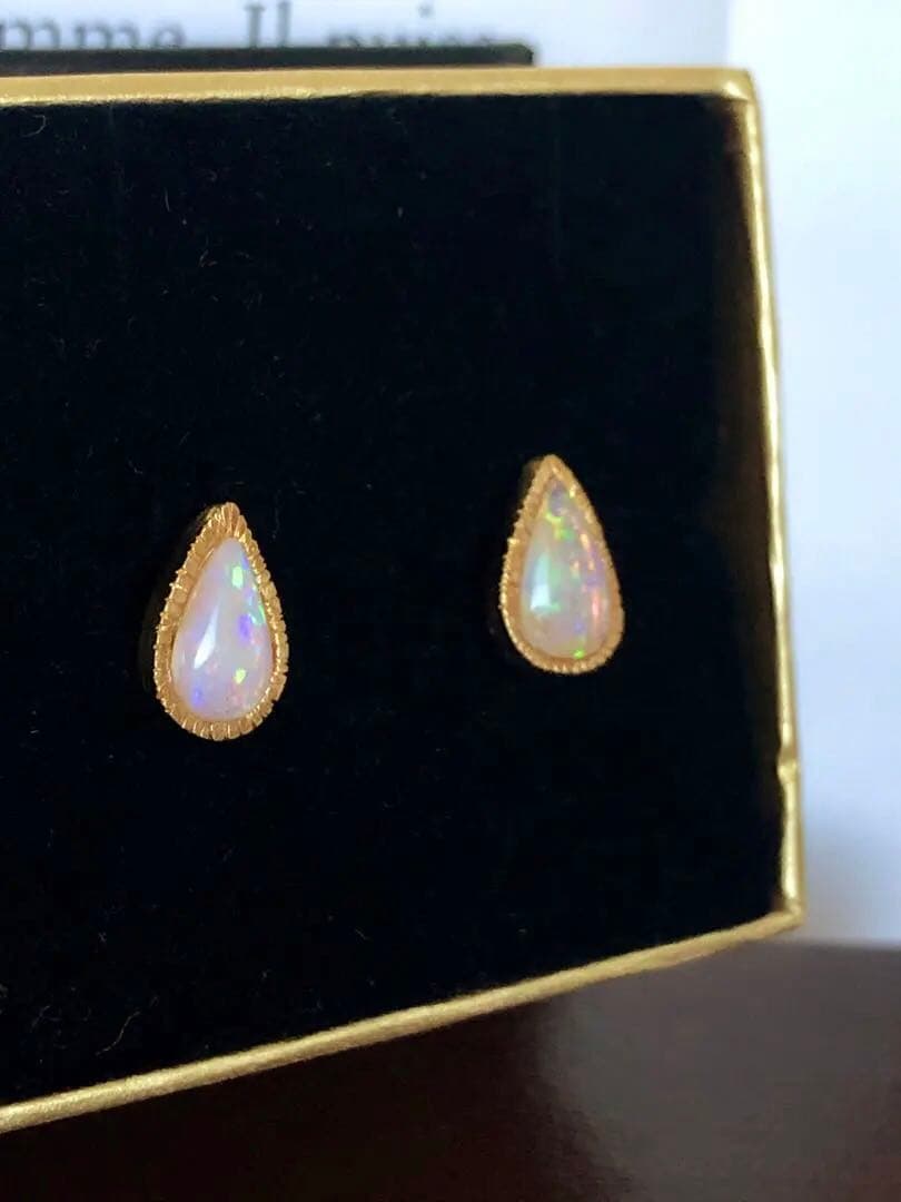 オパール　ドロップピアス