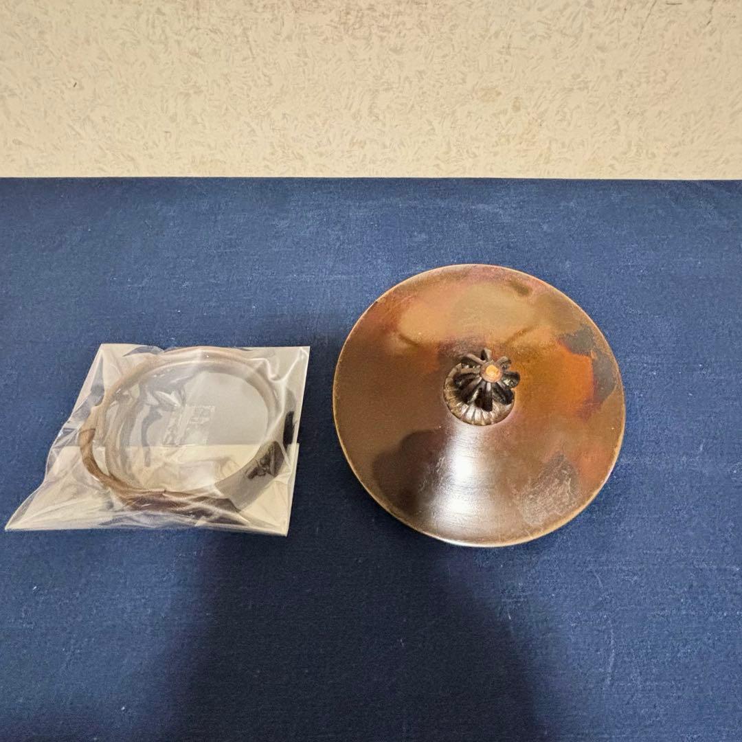 人間国宝敬典造 風炉 茶釜 電熱器 唐銅鬼面風炉 野々田電熱器 敷板 底瓦 茶道