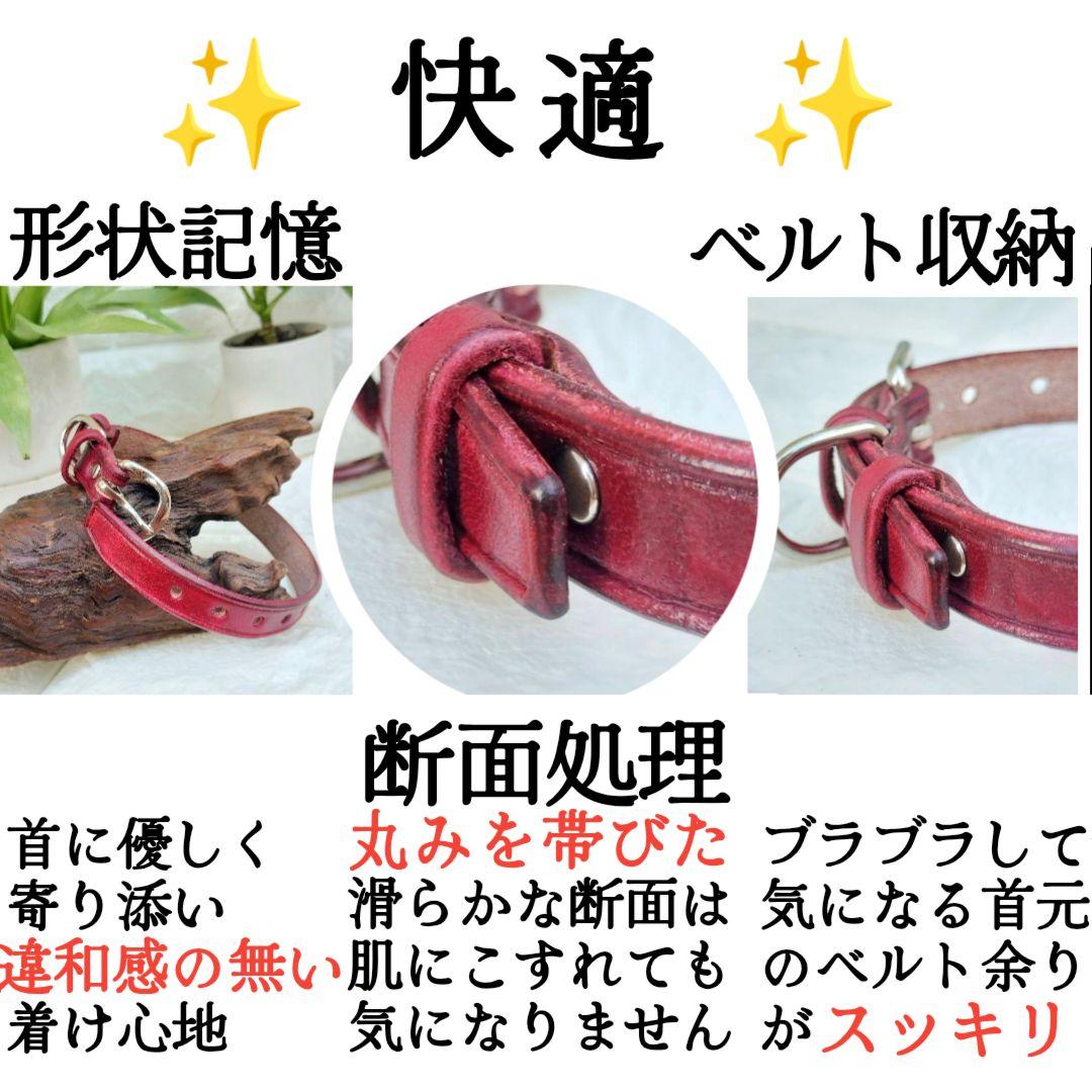 【ミシェル  】✨名入れ✨本革✨小型犬猫用首輪＆リードセット