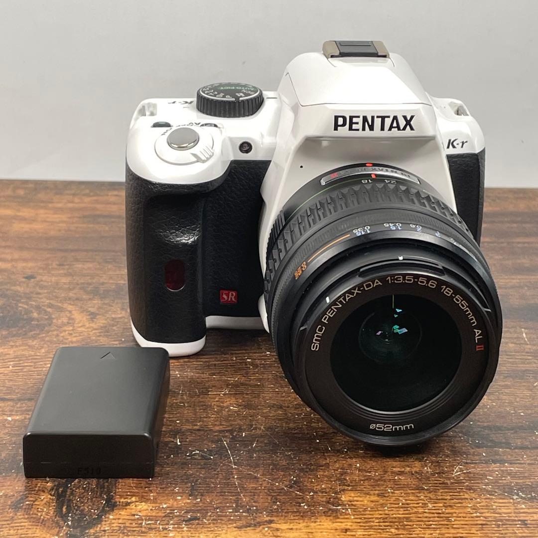 現状品 動作確認済 PENTAX K-r ホワイト 18-55mmレンズ付き