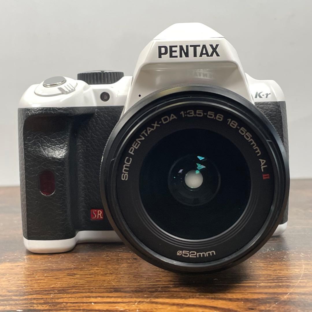 現状品 動作確認済 PENTAX K-r ホワイト 18-55mmレンズ付き