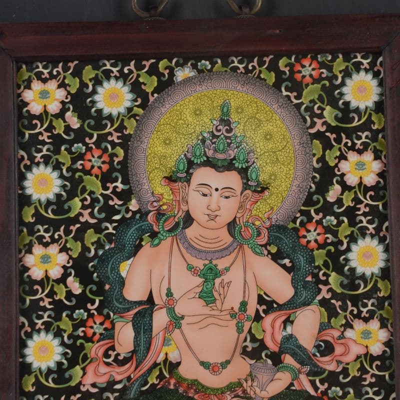 景徳鎮 磁器タンカ仏像陶板画 仏堂書斎 応接間 装飾品 工芸品 美術品置物