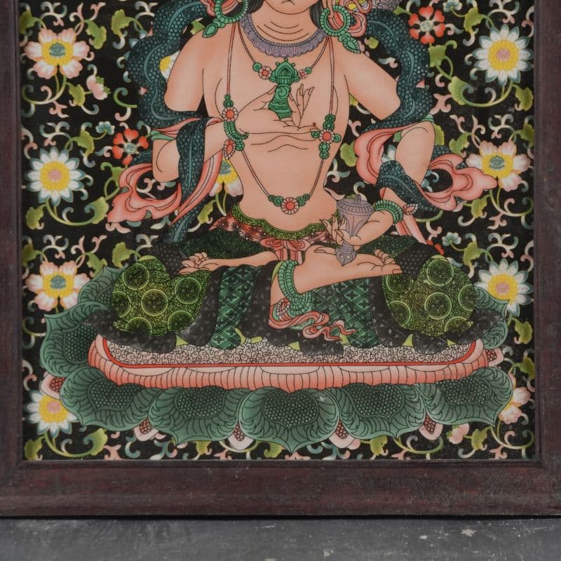 景徳鎮 磁器タンカ仏像陶板画 仏堂書斎 応接間 装飾品 工芸品 美術品置物