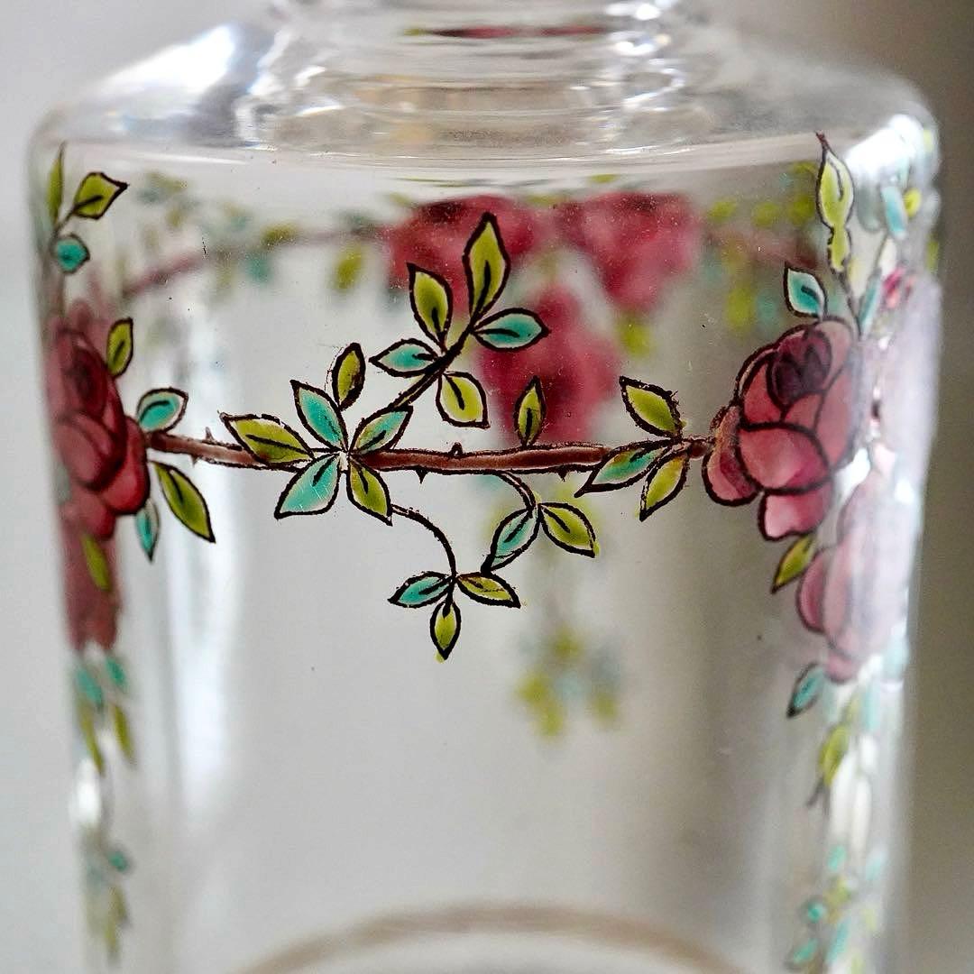 美品★極希少 オールドバカラ BACCARAT 香水瓶 L 薔薇文 ルビーの指輪