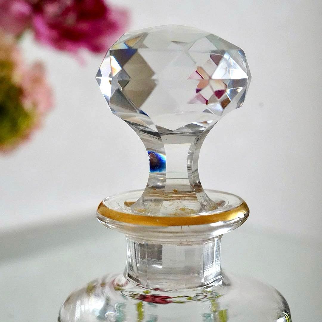 美品★極希少 オールドバカラ BACCARAT 香水瓶 L 薔薇文 ルビーの指輪