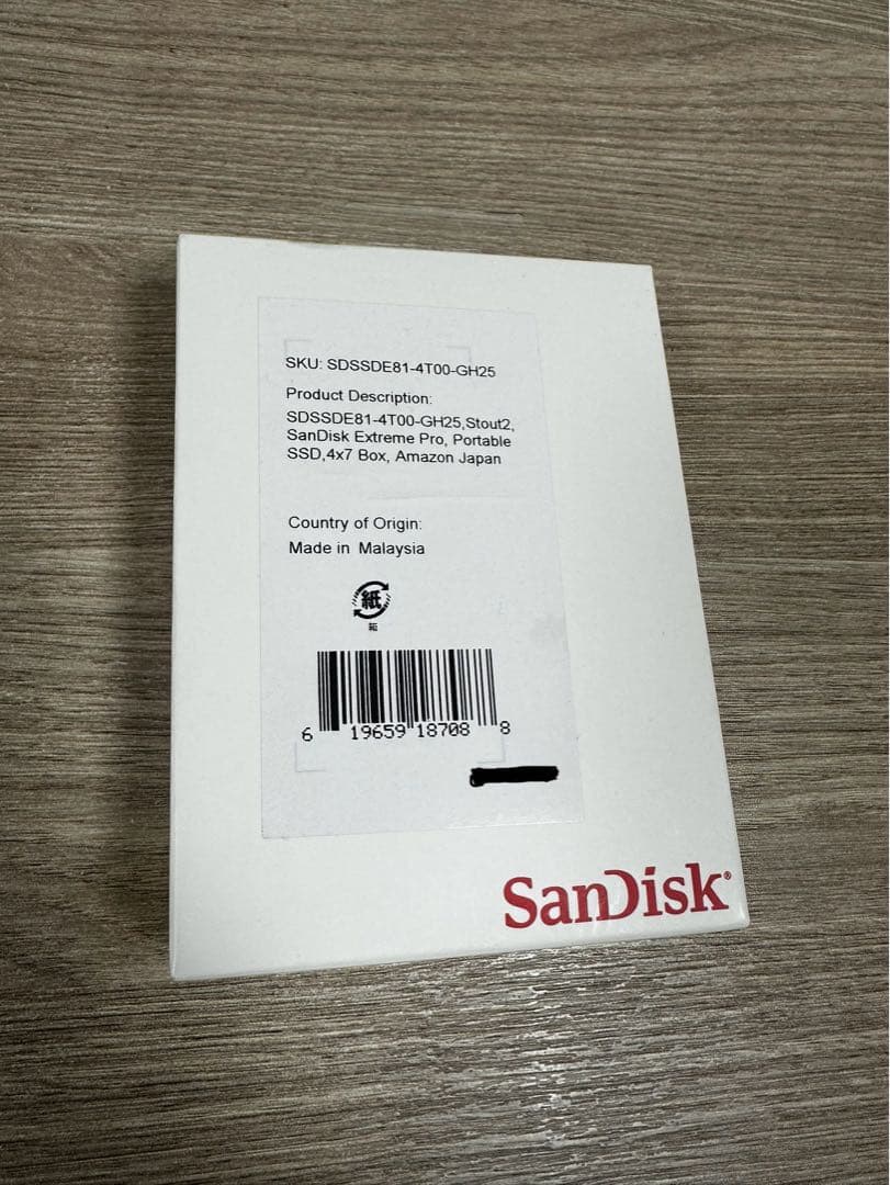 [新品•未開封] SanDiskエクストリームプロポータブルSSDV2 4TB