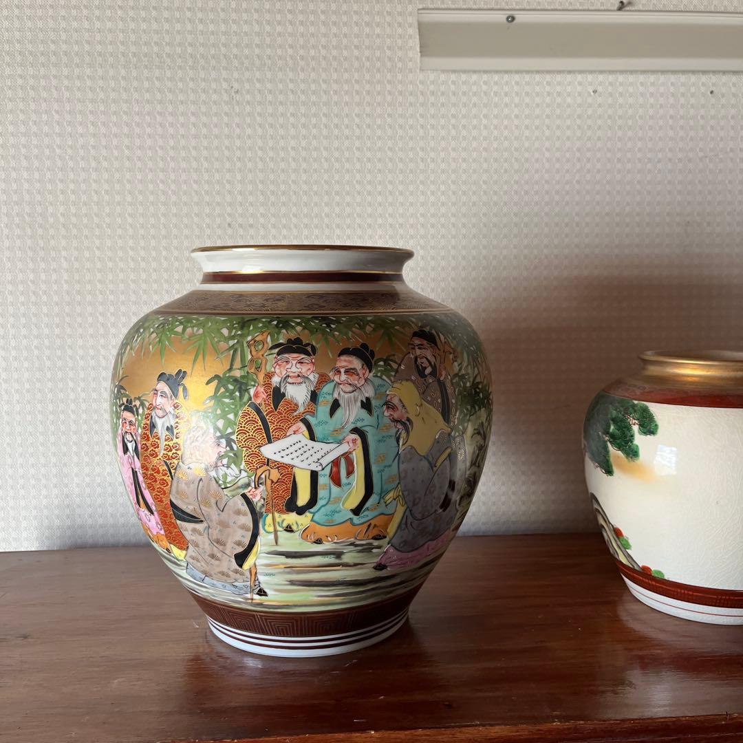 九谷焼　壺　特大　七福神　開運　神様
