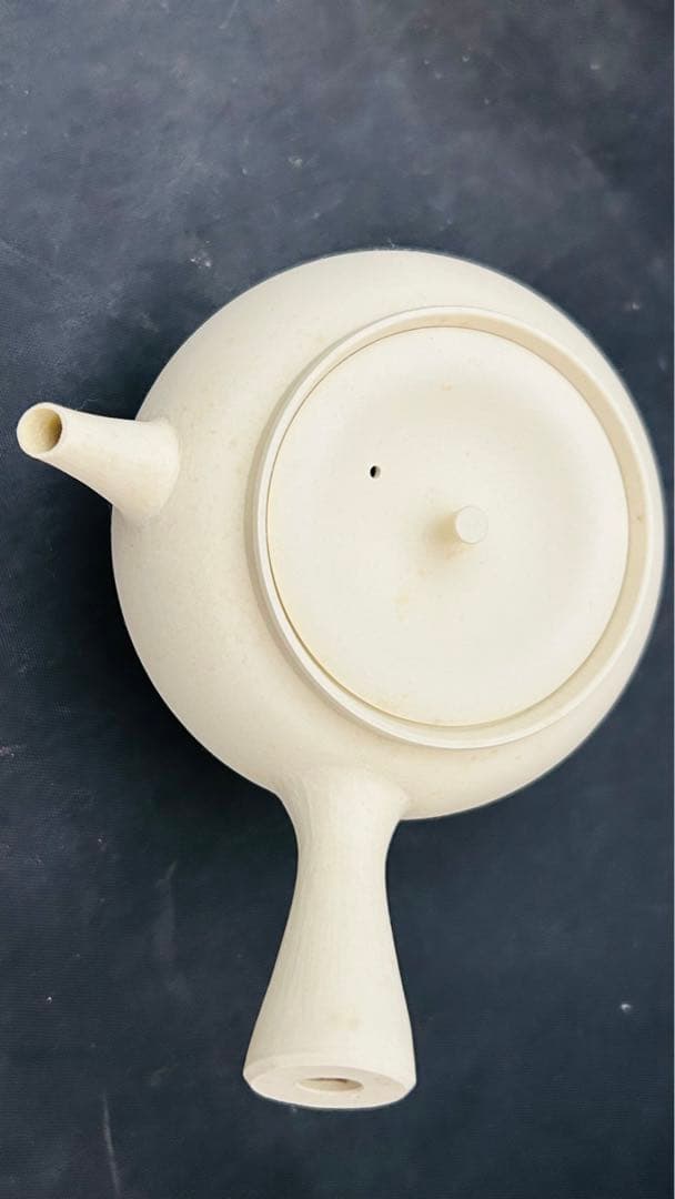 北村和善 作 御室焼 涼爐 一色　急須　白泥 涼炉 煎茶道具 共箱 茶道具