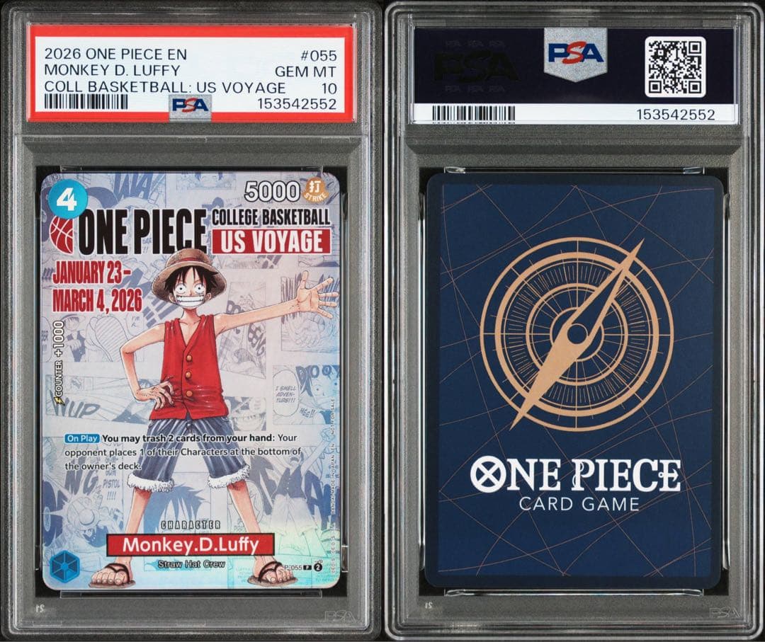 c*o様 PSA10 バスケ モンキー D ルフィ ワンピースカード 大学 US