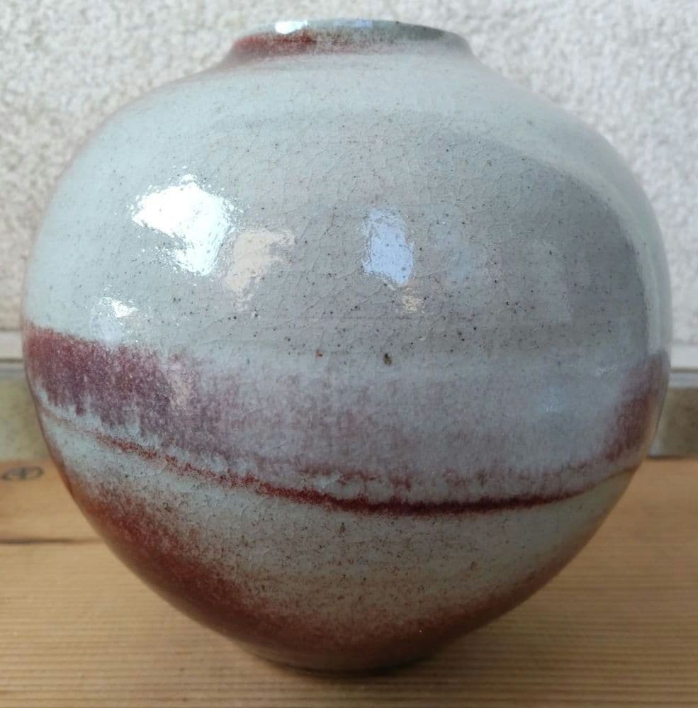 美しく厚い釉薬の鈞窯釉と辰砂釉の花入2点 花瓶 古玩