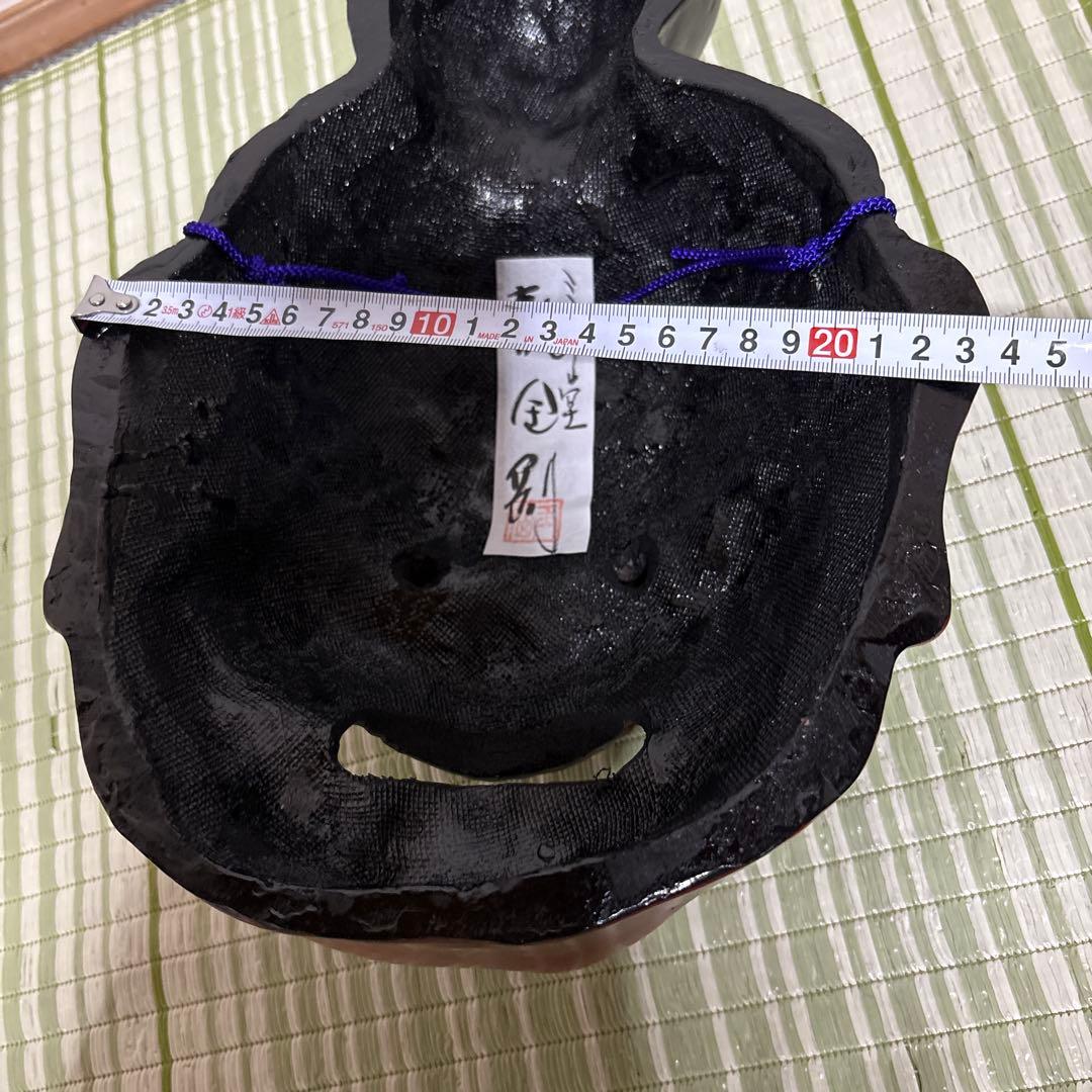 三月堂　執金剛　石津玉仙 作 能面　お面　鬼　男　般若　工芸品　壁掛け　置物