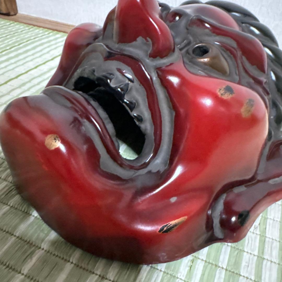 三月堂　執金剛　石津玉仙 作 能面　お面　鬼　男　般若　工芸品　壁掛け　置物