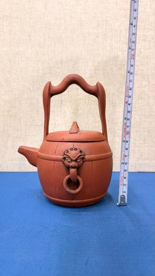 在銘獅子面環装 古紫砂提梁壺（ていりょうこ） 用の美際立つ一点物静かな風格と土味