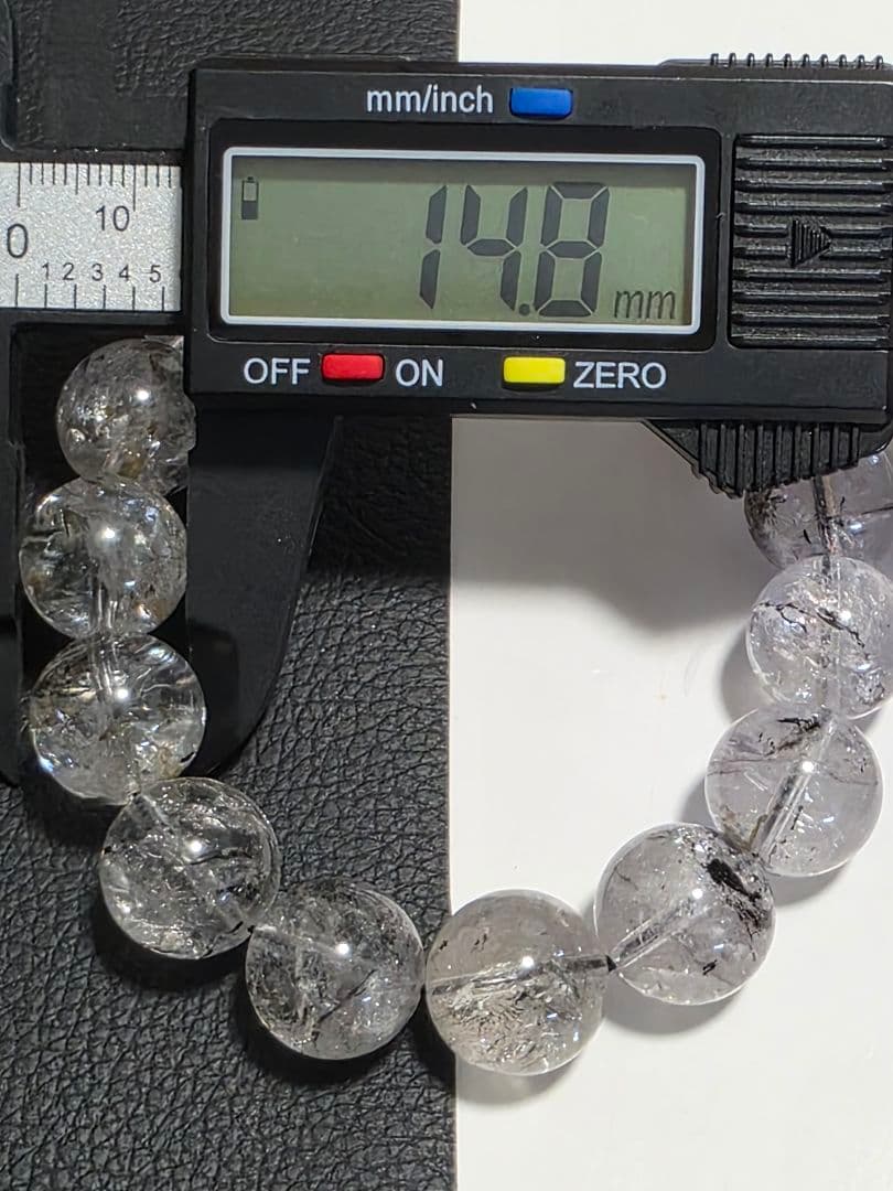 14.8㎜　希少　ヒマラヤ産　水入りエレスチャルクォーツブレスレット