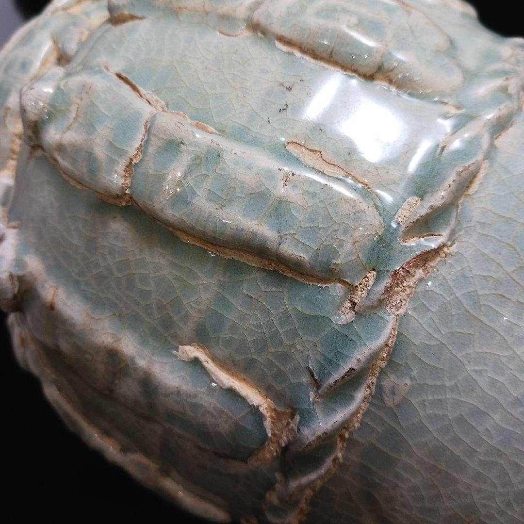 Y2952-4 中国 緑釉 十二支花瓶 高さ23.5㎝ 置物　#8