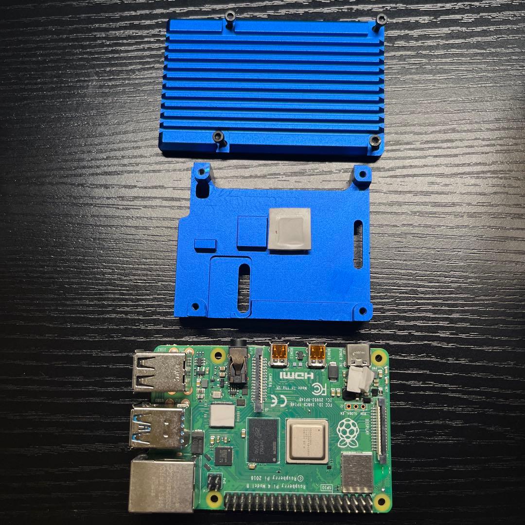 Raspberry Pi 4(Model B) アルミヒートシンク付き ブルー