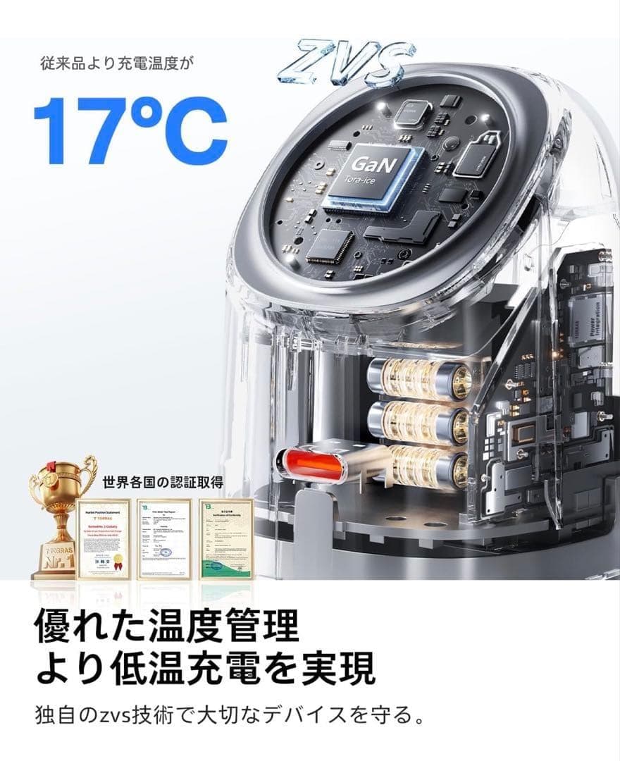 TORRAS Apple Watch 充電器 2in1 45W 急速充電器