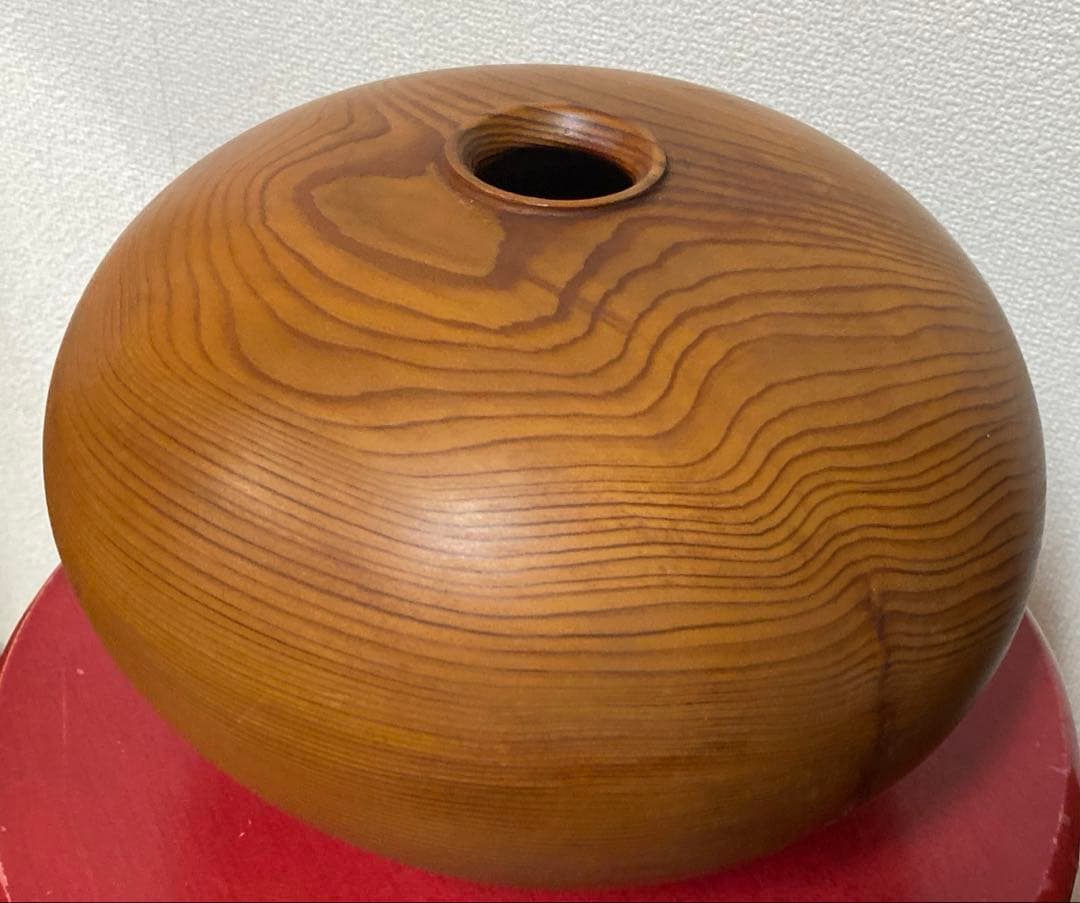 貴重！屋久杉　無垢材　芝実作　飾り壺