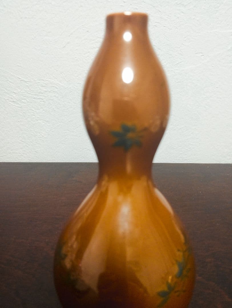 明治工芸品　川本桝吉　瀬戸焼　瓢箪花瓶　里帰り