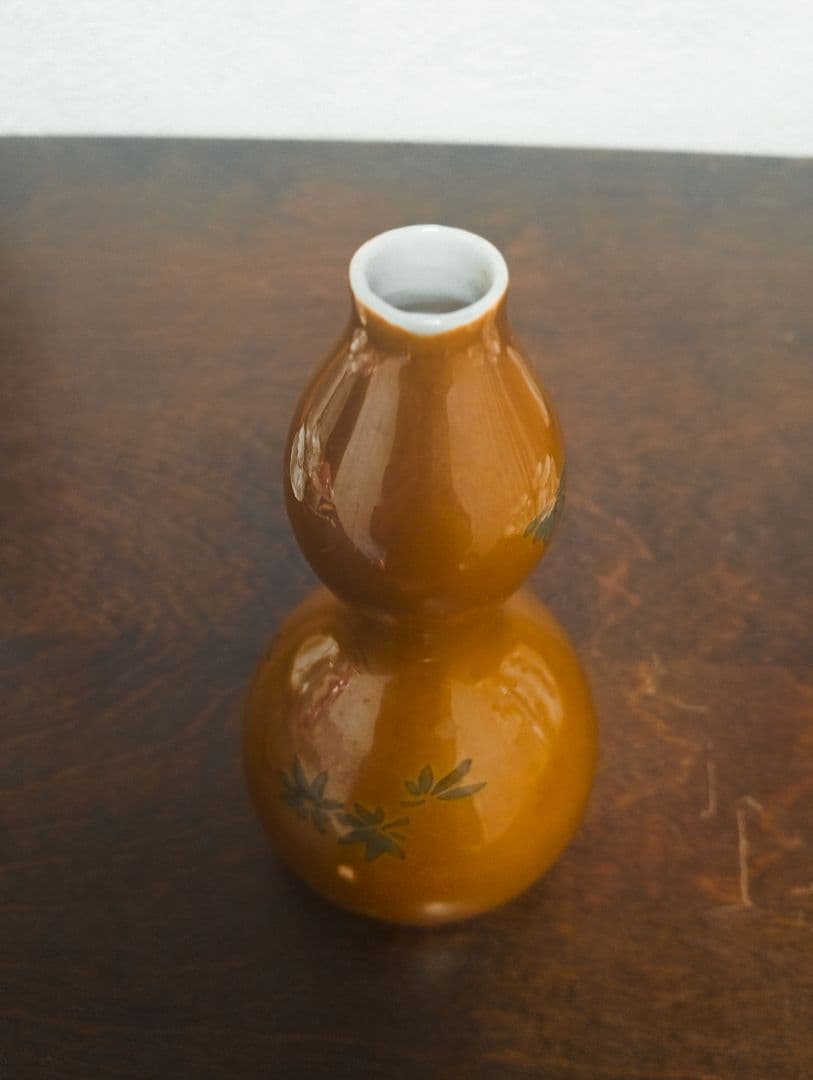 明治工芸品　川本桝吉　瀬戸焼　瓢箪花瓶　里帰り