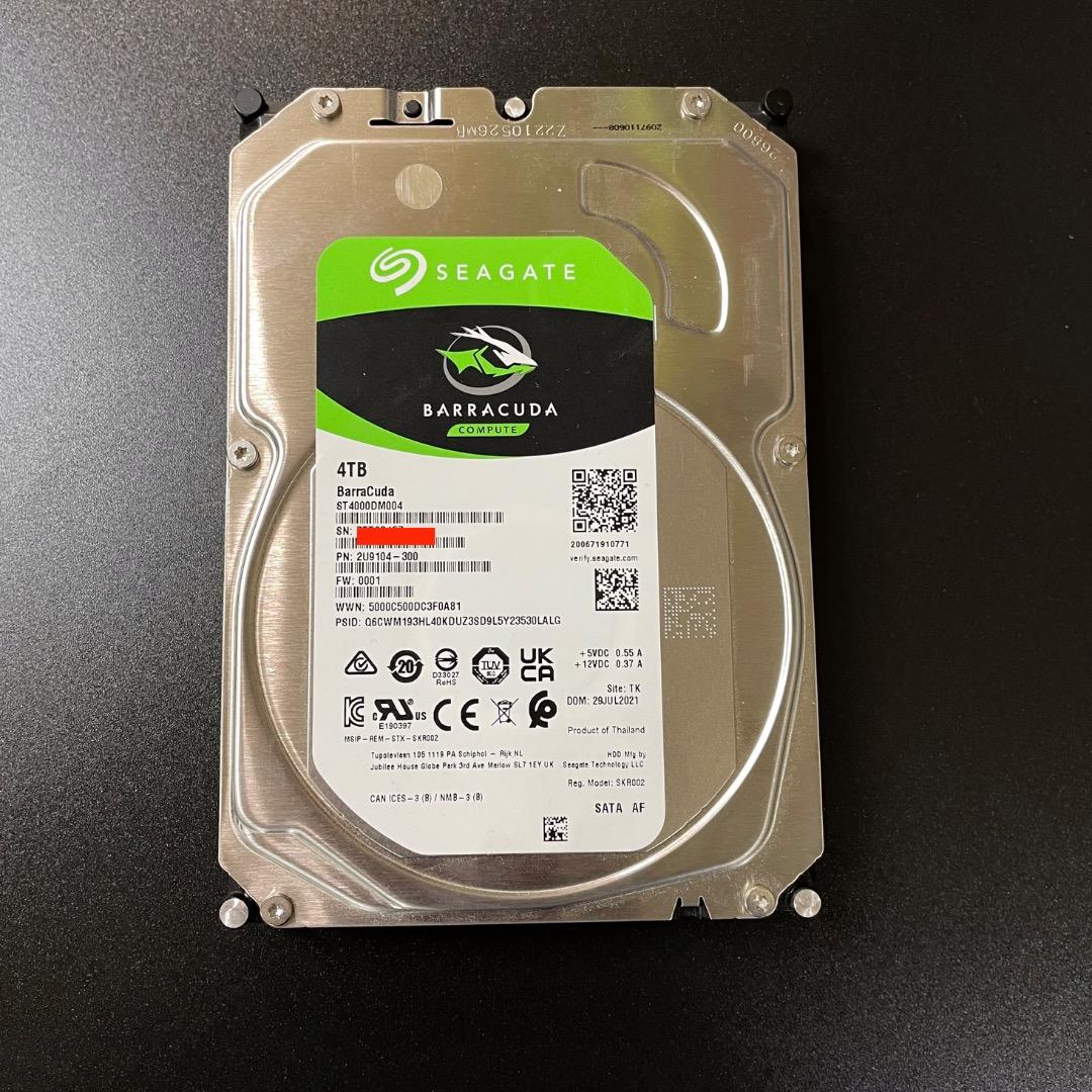 SEAGATE BarraCuda 3.5インチ・ハードディスク・ドライブ4TB