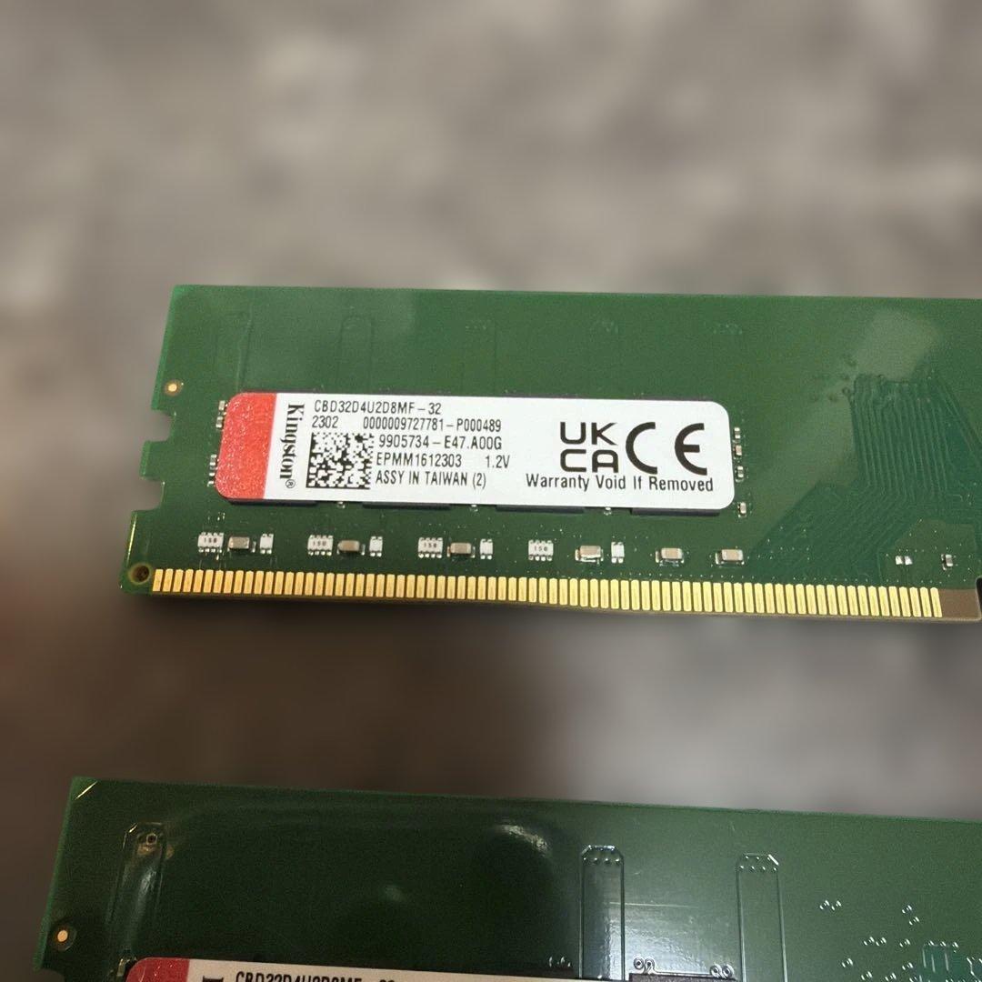 Kingston DDR4-3200 32GB×2枚セット（計64GB）メモリ