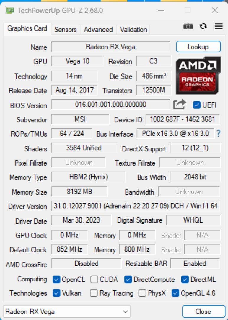 Ｎ*ン様 【訳あり品】Radeon Vega 56 air Boost 8G O