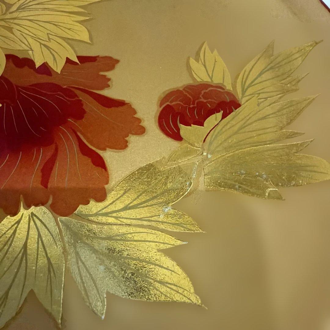 金色の漆器 3点セット 花柄