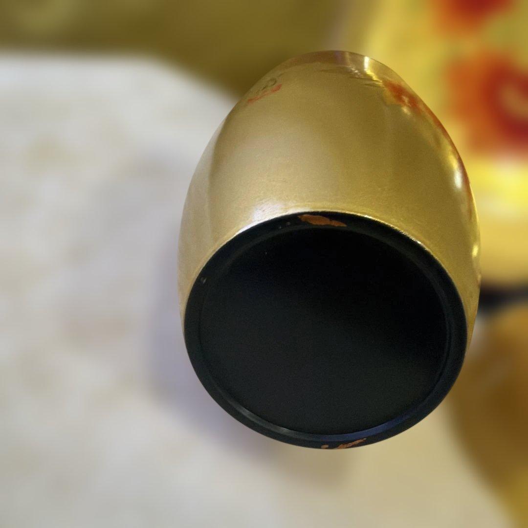 金色の漆器 3点セット 花柄
