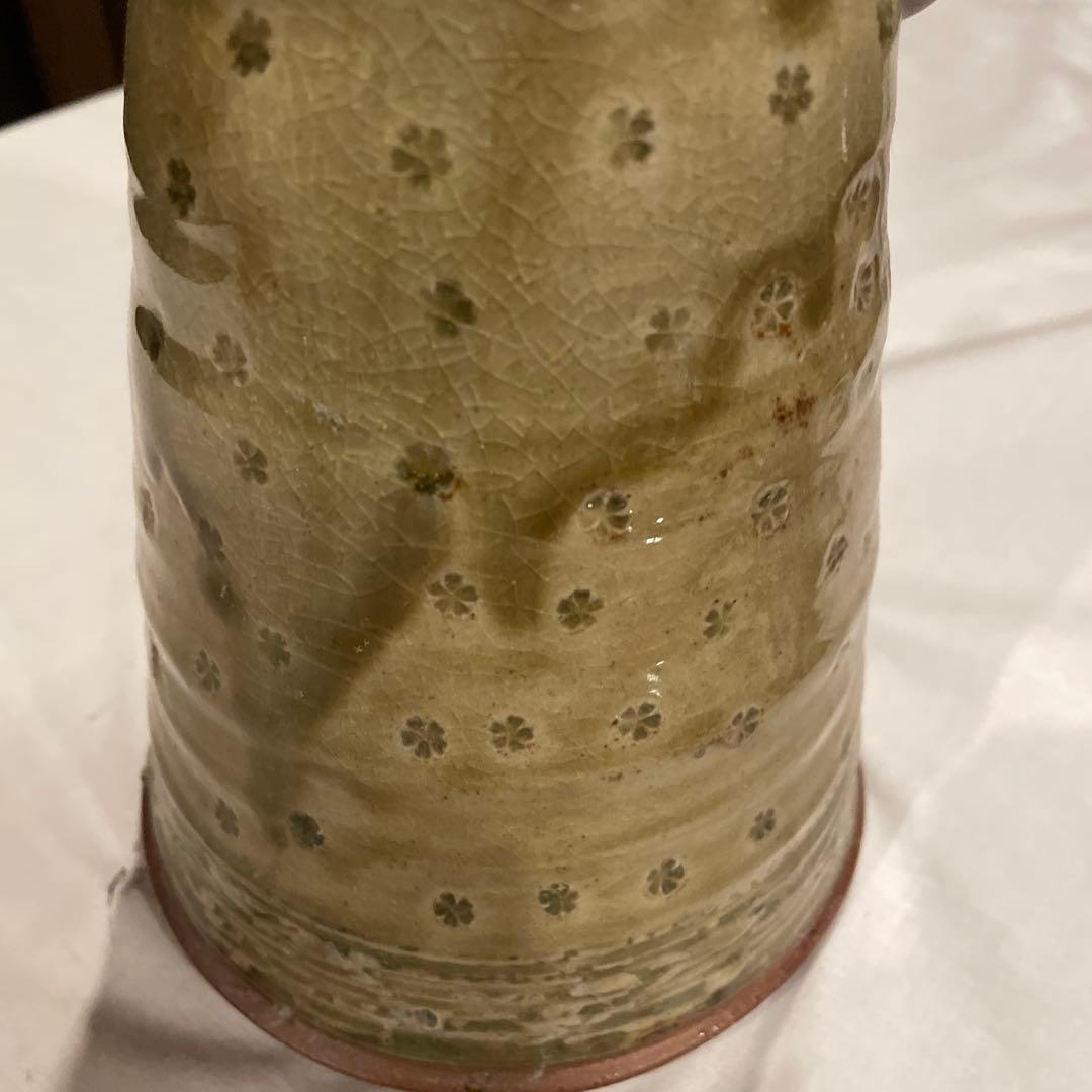 新平湯焼陶芸家　水谷靖氏陶器製の人形　置物 インテリア　素朴で温かみある作品