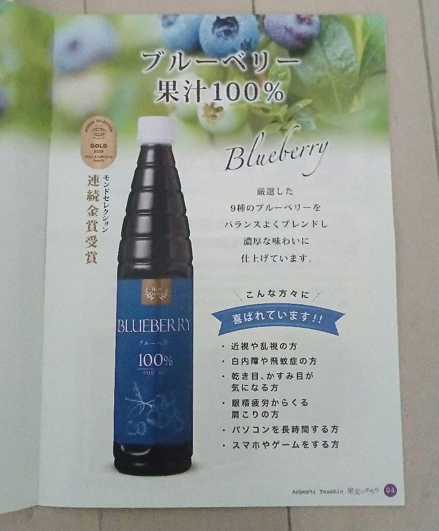Herb Garden 未使用新品4セットブルーベリージュース 550ml