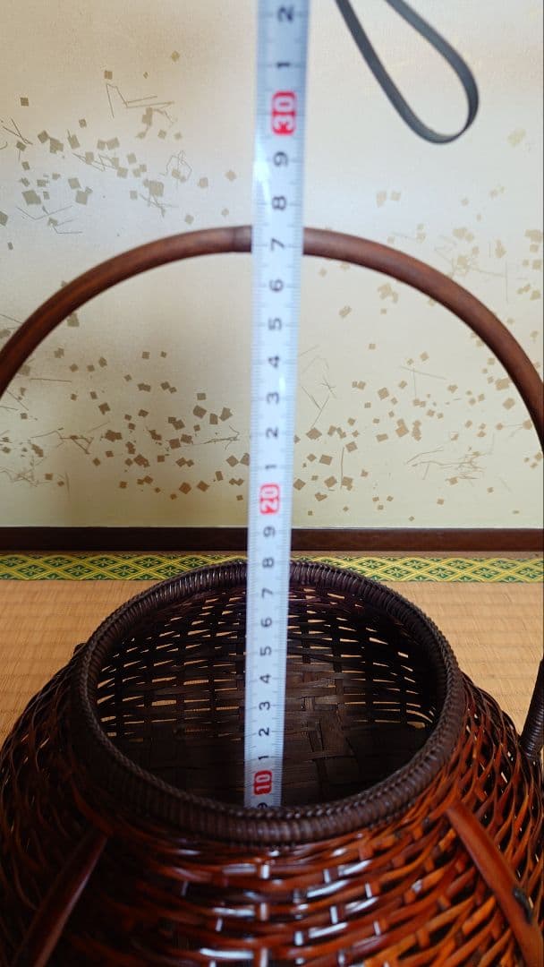 手付き花籠 竹製 花器 内容器付き [新品・未使用]