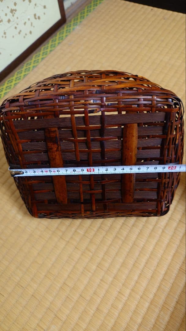 手付き花籠 竹製 花器 内容器付き [新品・未使用]