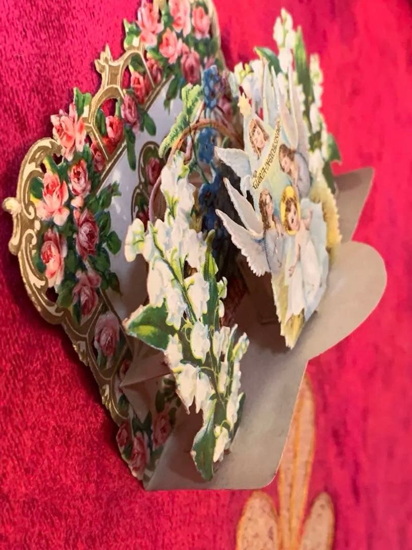ドイツ製　アンティーク　1920年ビクトリアン3Dカード綺麗な希少なオリジナル！