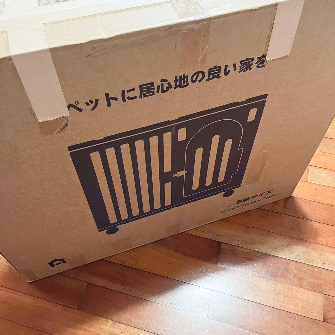 MAZOT 樹脂製ペットケージ 犬用 サークル キャスター付き ホワイト グレー