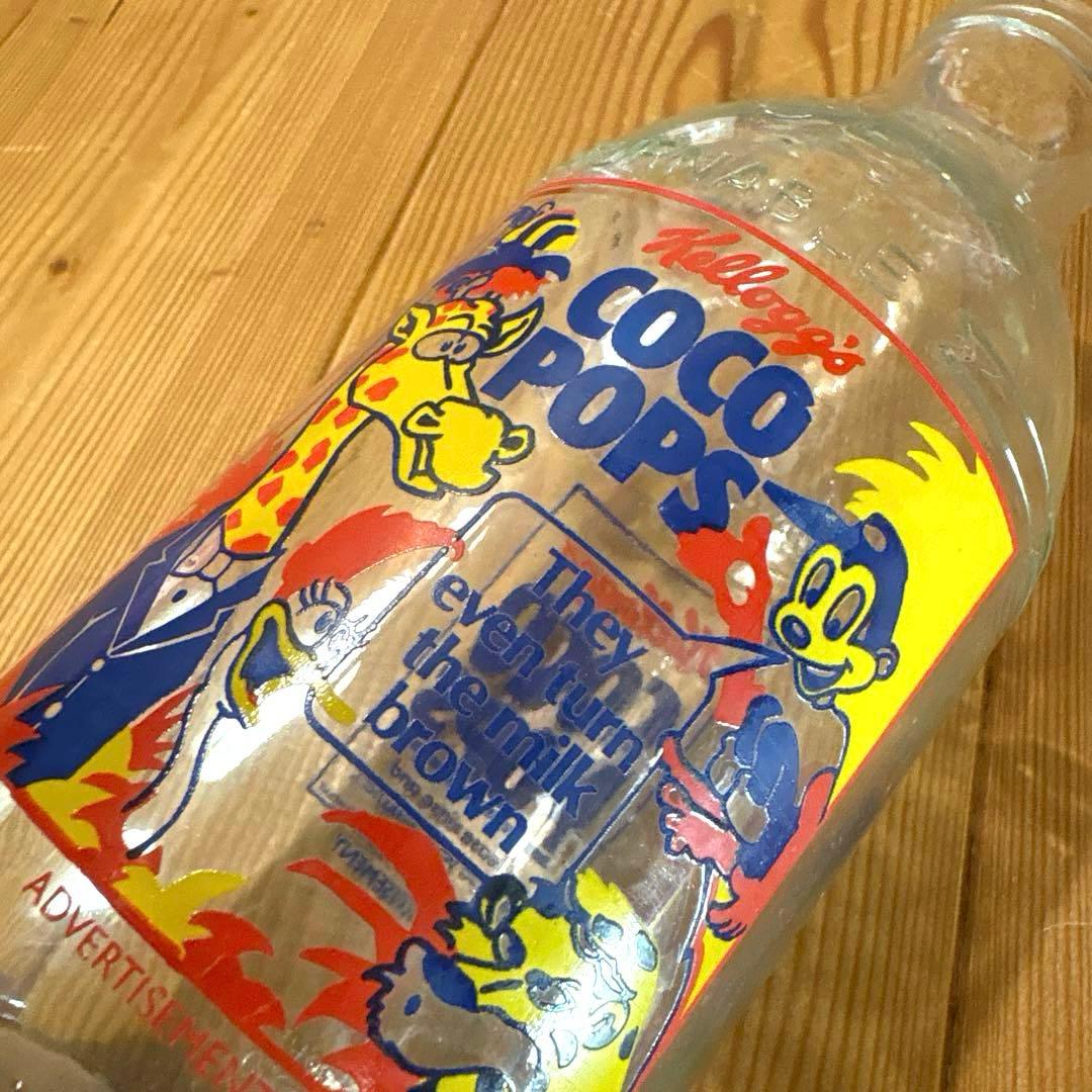 80年代　ケロッグ　牛乳瓶　アドバタイジング　ボトル　トニータイガー　ネスカフェ