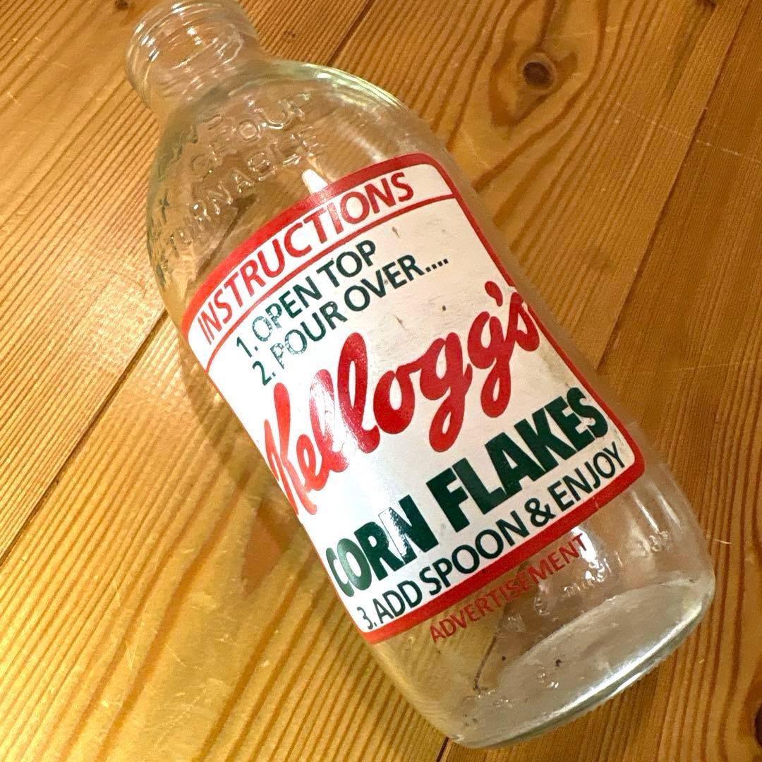 80年代　ケロッグ　牛乳瓶　アドバタイジング　ボトル　トニータイガー　ネスカフェ