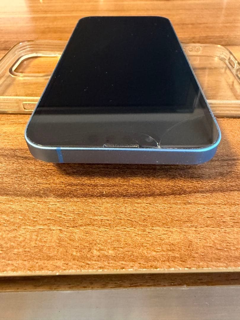 iPhone13 256GB ブルー　画面割れ有　空き箱有