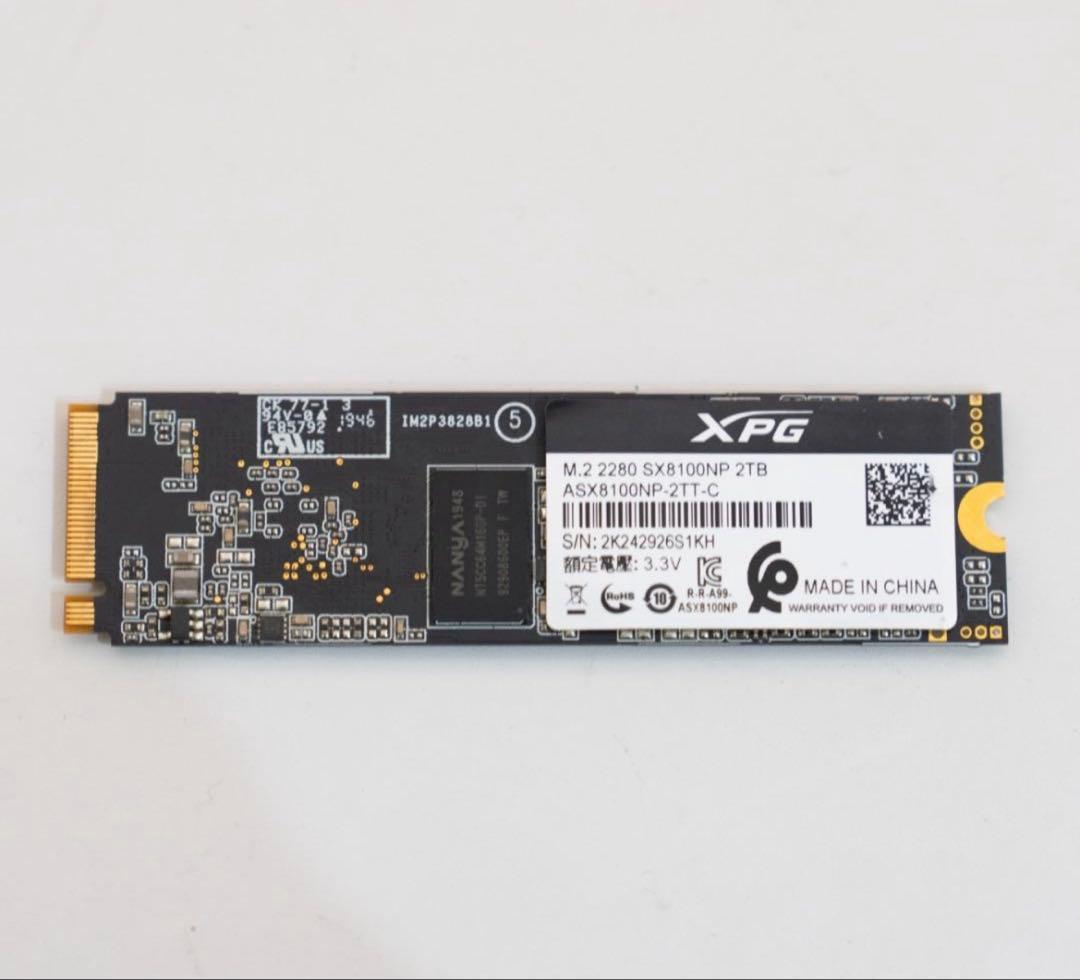 XPG S8100 2TB M.2 SSD 本体