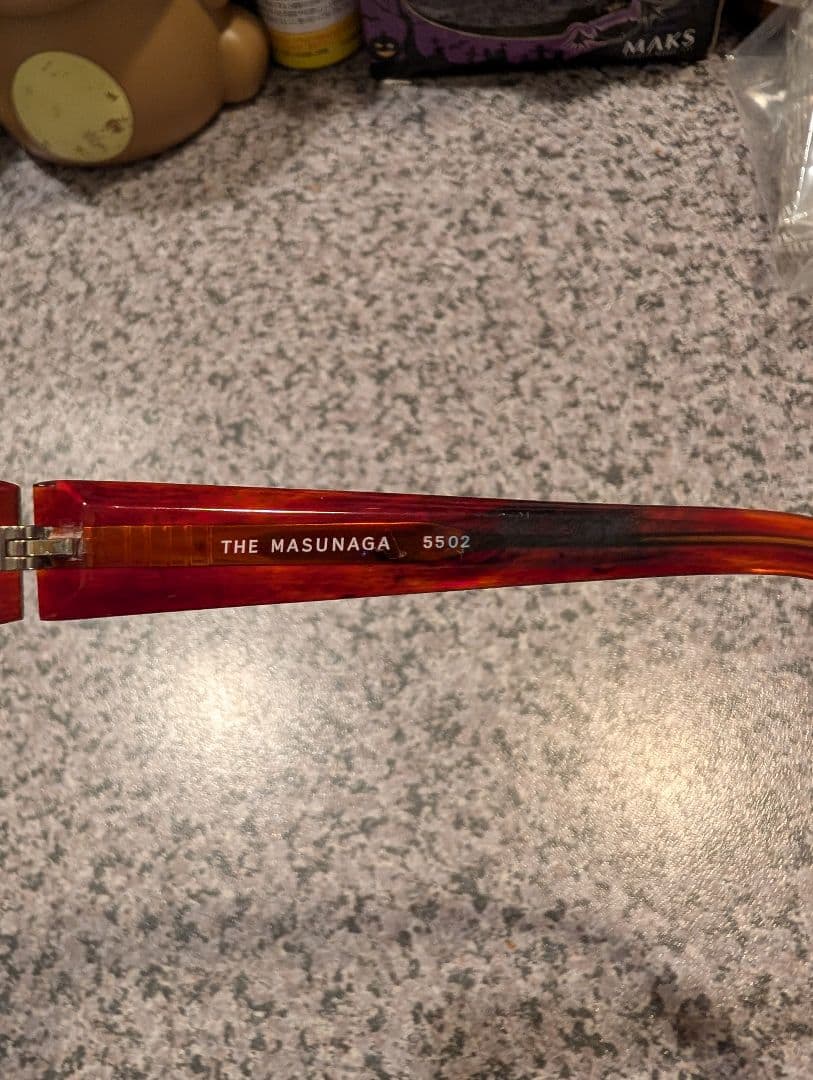 THE MASUNAGA 赤フレーム オーバル型メガネ