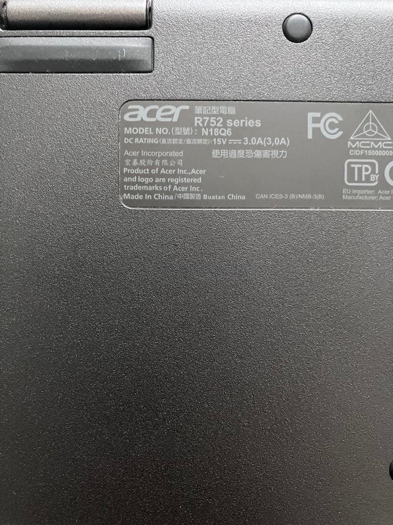 Chromebook本体 Acer R752 series N18Q6 Chromebook