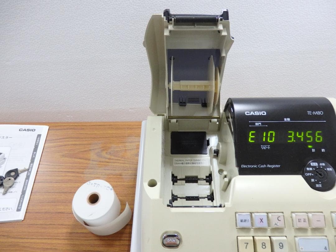 2230　CASIO TE-M80 レジスター 4部門　58㍉感熱紙