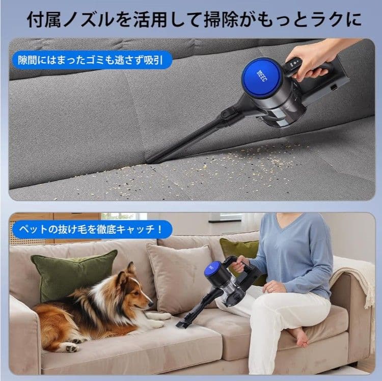 掃除機 コードレス 45000pa超強力吸引 サイクロン ハンディクリーナー